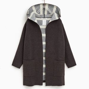 NWT Zara girls knit coat with stripes